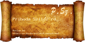 Prihoda Szilárd névjegykártya